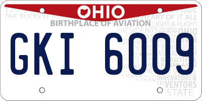 OH license plate GKI6009