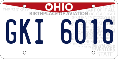 OH license plate GKI6016