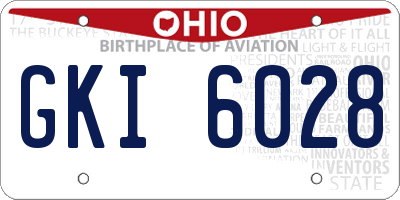 OH license plate GKI6028