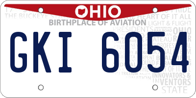 OH license plate GKI6054