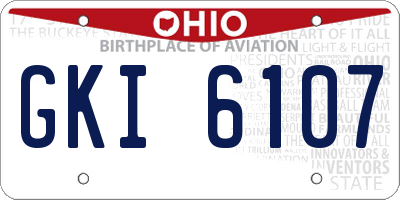 OH license plate GKI6107