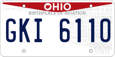 OH license plate GKI6110
