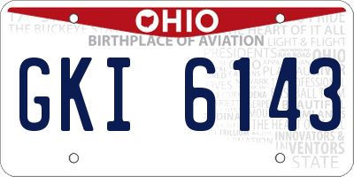 OH license plate GKI6143
