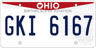 OH license plate GKI6167