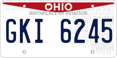 OH license plate GKI6245