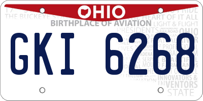 OH license plate GKI6268