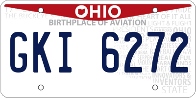OH license plate GKI6272