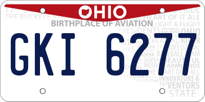 OH license plate GKI6277