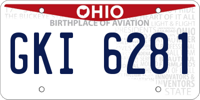 OH license plate GKI6281