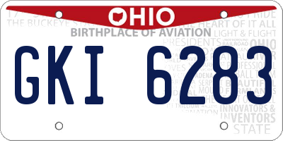 OH license plate GKI6283