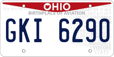 OH license plate GKI6290