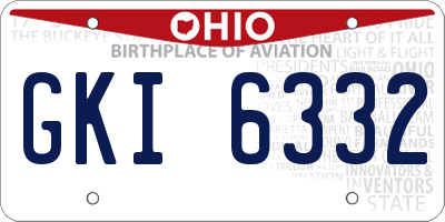 OH license plate GKI6332