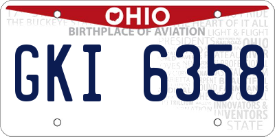 OH license plate GKI6358