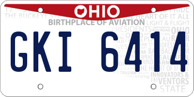 OH license plate GKI6414