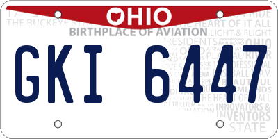OH license plate GKI6447