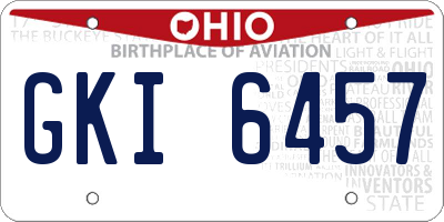 OH license plate GKI6457
