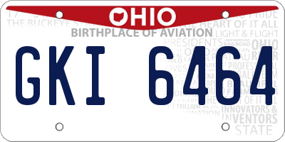 OH license plate GKI6464