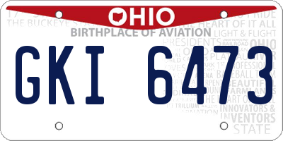 OH license plate GKI6473