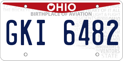 OH license plate GKI6482