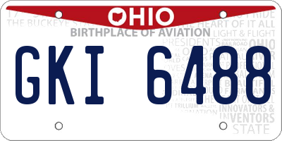 OH license plate GKI6488