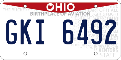 OH license plate GKI6492