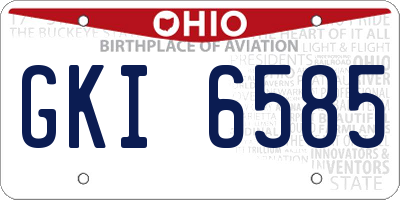 OH license plate GKI6585