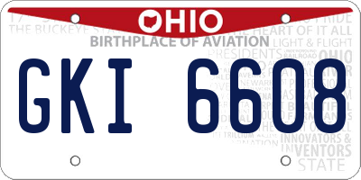 OH license plate GKI6608