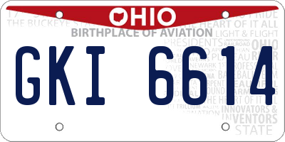 OH license plate GKI6614