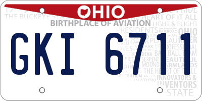 OH license plate GKI6711