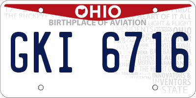 OH license plate GKI6716