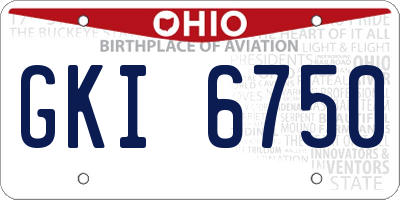 OH license plate GKI6750