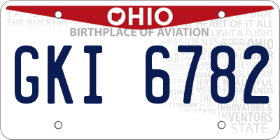 OH license plate GKI6782