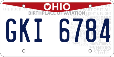 OH license plate GKI6784