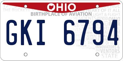 OH license plate GKI6794