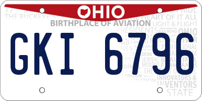 OH license plate GKI6796