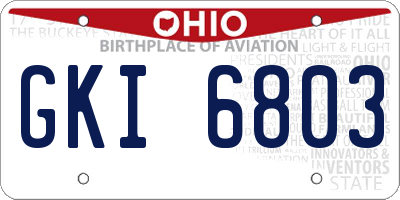 OH license plate GKI6803