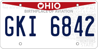 OH license plate GKI6842