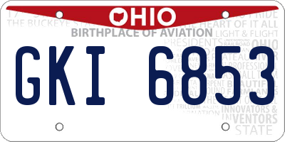 OH license plate GKI6853