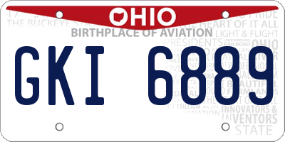 OH license plate GKI6889