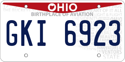 OH license plate GKI6923
