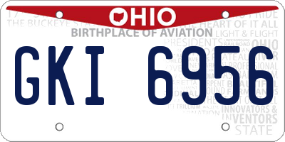 OH license plate GKI6956