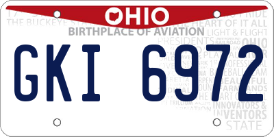 OH license plate GKI6972
