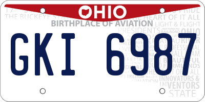 OH license plate GKI6987
