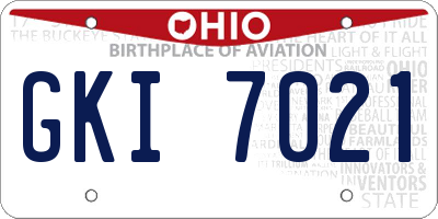 OH license plate GKI7021