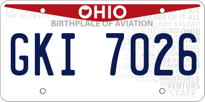 OH license plate GKI7026