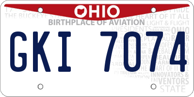 OH license plate GKI7074