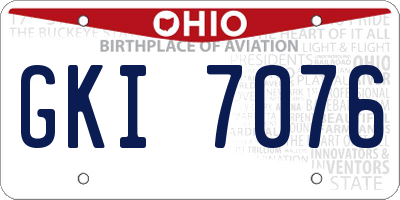OH license plate GKI7076
