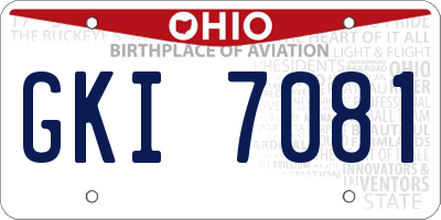 OH license plate GKI7081