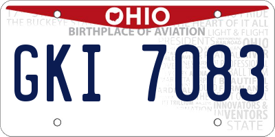 OH license plate GKI7083