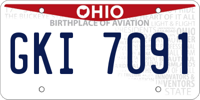OH license plate GKI7091